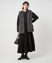 green label relaxing | ［size SHORTあり］ワッシャー プリーツ ロングスリーブ ワンピース(ワンピース)