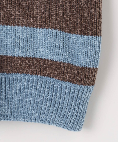 PBLIM（ページボーイリム）の「《UNISEX》ベロアボーダーニット（ニット/セーター・レディース・ブルー/イエロー・FREE）」の18枚目の写真