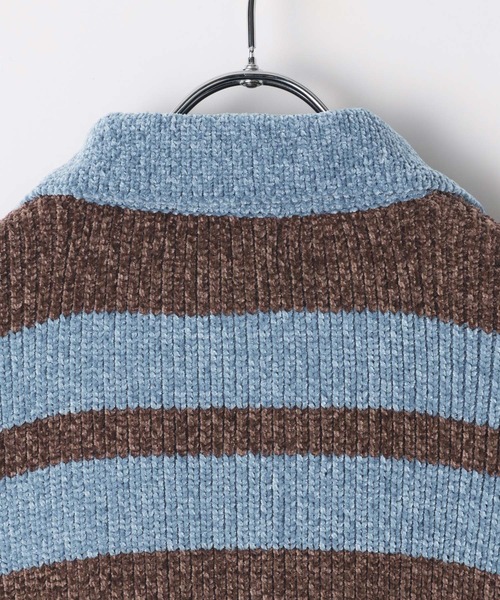 PBLIM（ページボーイリム）の「《UNISEX》ベロアボーダーニット（ニット/セーター・レディース・ブルー/イエロー・FREE）」の17枚目の写真