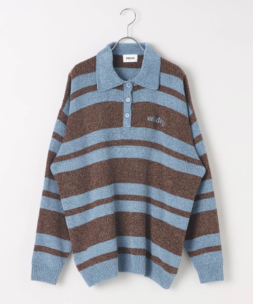 PBLIM（ページボーイリム）の「《UNISEX》ベロアボーダーニット（ニット/セーター・レディース・ブルー/イエロー・FREE）」の20枚目の写真