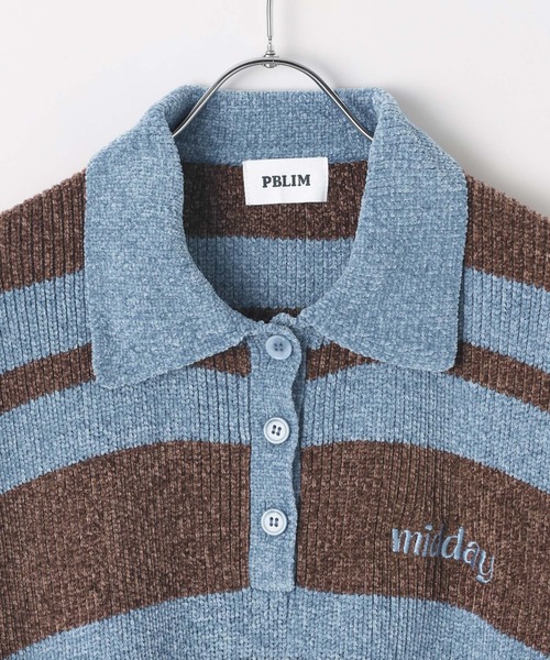 PBLIM（ページボーイリム）の「《UNISEX》ベロアボーダーニット（ニット/セーター・レディース・ブルー/イエロー・FREE）」の16枚目の写真