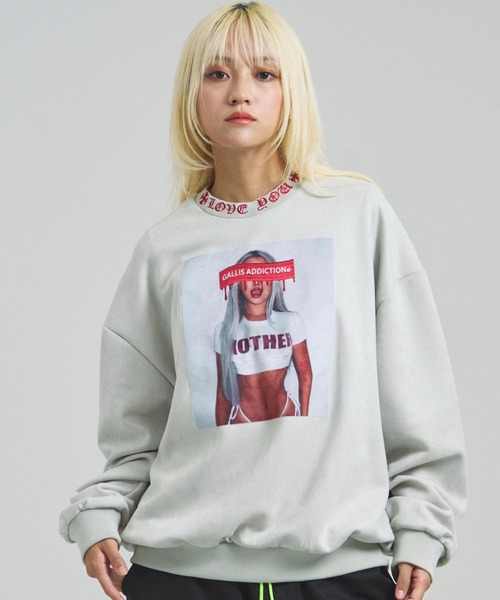 GALLIS ADDICTION（ガリスアディクション）の「GA SUEDE PHOTO CREW（スウェット・メンズ・ブラック/アイボリー・M/L）」の9枚目の写真