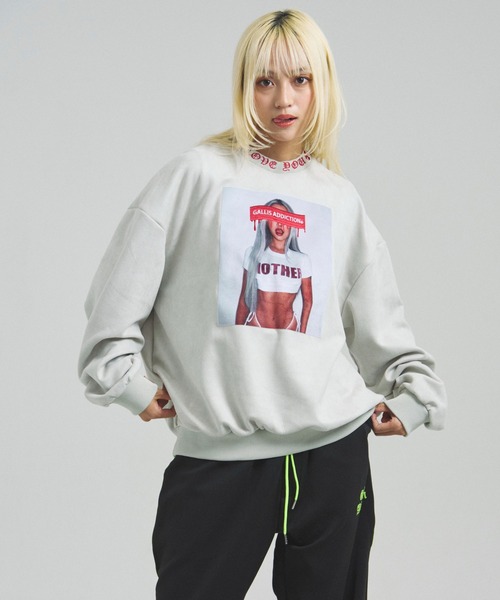 GALLIS ADDICTION（ガリスアディクション）の「GA SUEDE PHOTO CREW（スウェット・メンズ・ブラック/アイボリー・M/L）」の8枚目の写真