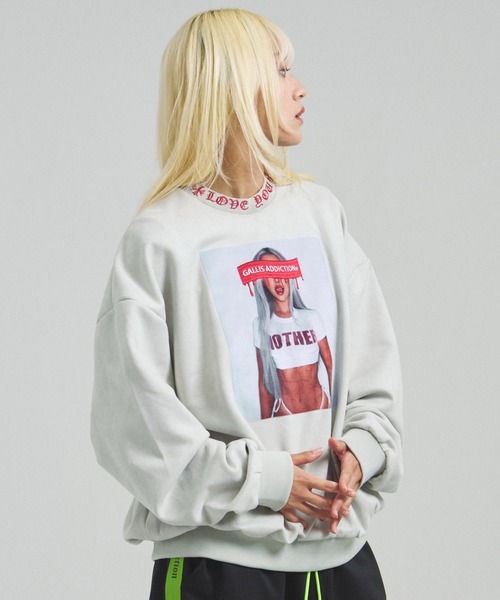 GALLIS ADDICTION（ガリスアディクション）の「GA SUEDE PHOTO CREW（スウェット・メンズ・ブラック/アイボリー・M/L）」の6枚目の写真