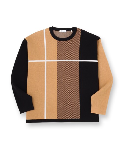 tk.TAKEO KIKUCHI（ティーケータケオキクチ）の「【洗える】クロスオーバーニット（ニット/セーター・メンズ・ホワイト系7/ダークブラウン系4/ブラック系4/ブルー系4・01/02/03/04）」の11枚目の写真