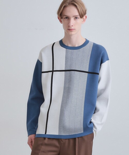 tk.TAKEO KIKUCHI（ティーケータケオキクチ）の「【洗える】クロスオーバーニット（ニット/セーター・メンズ・ホワイト系7/ダークブラウン系4/ブラック系4/ブルー系4・01/02/03/04）」の21枚目の写真