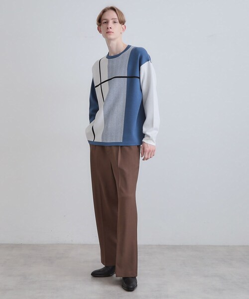 tk.TAKEO KIKUCHI（ティーケータケオキクチ）の「【洗える】クロスオーバーニット（ニット/セーター・メンズ・ホワイト系7/ダークブラウン系4/ブラック系4/ブルー系4・01/02/03/04）」の20枚目の写真