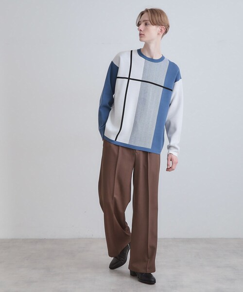tk.TAKEO KIKUCHI（ティーケータケオキクチ）の「【洗える】クロスオーバーニット（ニット/セーター・メンズ・ホワイト系7/ダークブラウン系4/ブラック系4/ブルー系4・01/02/03/04）」の19枚目の写真