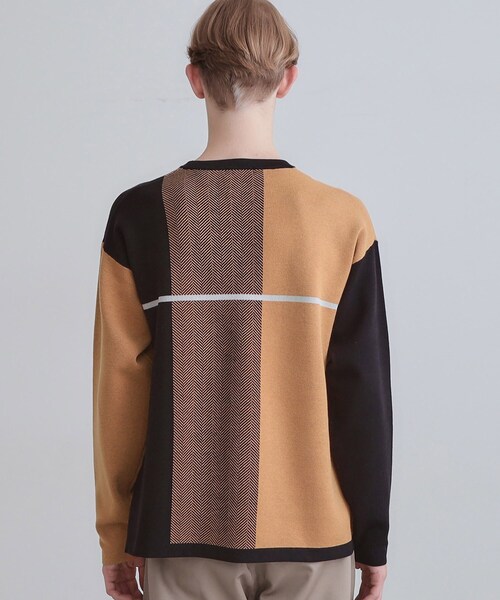 tk.TAKEO KIKUCHI（ティーケータケオキクチ）の「【洗える】クロスオーバーニット（ニット/セーター・メンズ・ホワイト系7/ダークブラウン系4/ブラック系4/ブルー系4・01/02/03/04）」の15枚目の写真