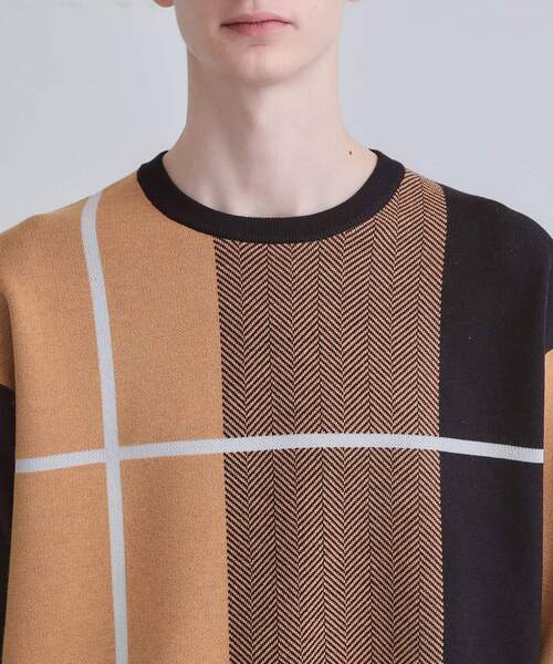 tk.TAKEO KIKUCHI（ティーケータケオキクチ）の「【洗える】クロスオーバーニット（ニット/セーター・メンズ・ホワイト系7/ダークブラウン系4/ブラック系4/ブルー系4・01/02/03/04）」の14枚目の写真