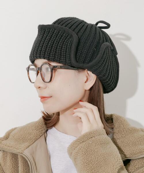 SMELLY（スメリー）の「リブニットフライトキャップ（ニットキャップ/ビーニー・レディース・モカ/チャコールグレー/ベージュ・-）」の2枚目の写真