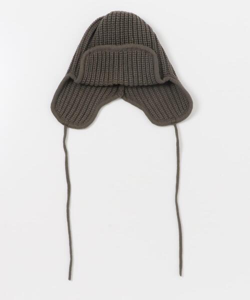 SMELLY（スメリー）の「リブニットフライトキャップ（ニットキャップ/ビーニー・レディース・モカ/チャコールグレー/ベージュ・-）」の20枚目の写真