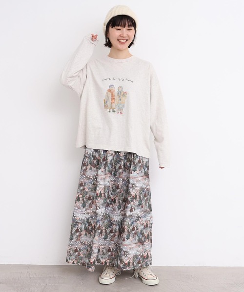 l'atelier du savon（アトリエドサボン）の「_冬の終わりの、お散歩おばあちゃんT（Tシャツ/カットソー・レディース・オートミール・FREE）」の10枚目の写真