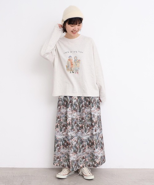 l'atelier du savon（アトリエドサボン）の「_冬の終わりの、お散歩おばあちゃんT（Tシャツ/カットソー・レディース・オートミール・FREE）」の8枚目の写真