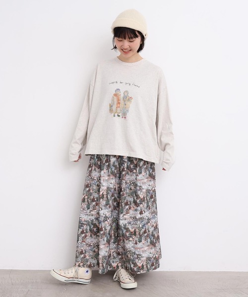 l'atelier du savon（アトリエドサボン）の「_冬の終わりの、お散歩おばあちゃんT（Tシャツ/カットソー・レディース・オートミール・FREE）」の6枚目の写真