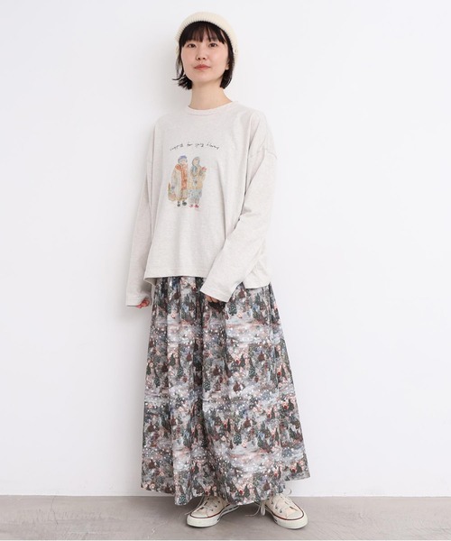l'atelier du savon（アトリエドサボン）の「_冬の終わりの、お散歩おばあちゃんT（Tシャツ/カットソー・レディース・オートミール・FREE）」の9枚目の写真