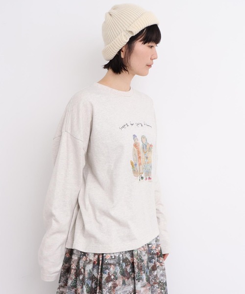 l'atelier du savon（アトリエドサボン）の「_冬の終わりの、お散歩おばあちゃんT（Tシャツ/カットソー・レディース・オートミール・FREE）」の16枚目の写真