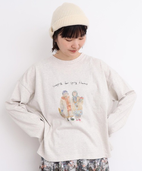 l'atelier du savon（アトリエドサボン）の「_冬の終わりの、お散歩おばあちゃんT（Tシャツ/カットソー・レディース・オートミール・FREE）」の18枚目の写真