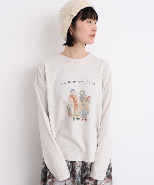 l'atelier du savon（アトリエドサボン）の「_冬の終わりの、お散歩おばあちゃんT（Tシャツ/カットソー・レディース・オートミール・FREE）」の17枚目の写真