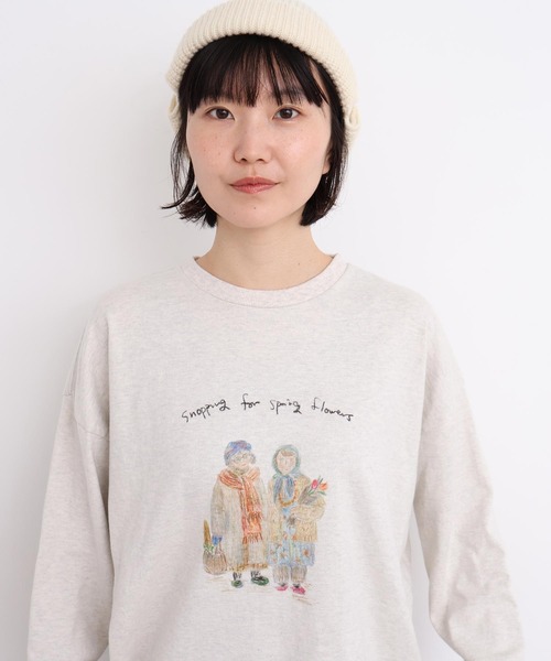 l'atelier du savon（アトリエドサボン）の「_冬の終わりの、お散歩おばあちゃんT（Tシャツ/カットソー・レディース・オートミール・FREE）」の19枚目の写真