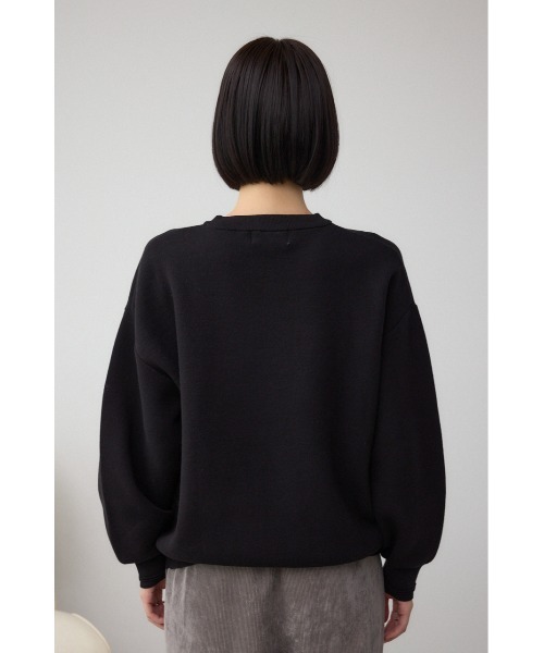 AZUL by moussy(アズールバイマウジー)の「ロゴ刺繍ニットトップス(ニット/セーター・レディース・ブラック/ライトイエロー/杢グレー・FREE)」の10枚目の写真