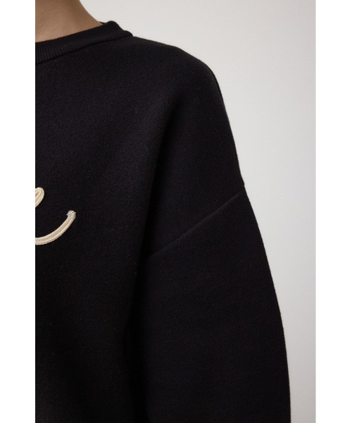 AZUL by moussy(アズールバイマウジー)の「ロゴ刺繍ニットトップス(ニット/セーター・レディース・ブラック/ライトイエロー/杢グレー・FREE)」の12枚目の写真