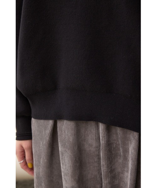 AZUL by moussy(アズールバイマウジー)の「ロゴ刺繍ニットトップス(ニット/セーター・レディース・ブラック/ライトイエロー/杢グレー・FREE)」の14枚目の写真