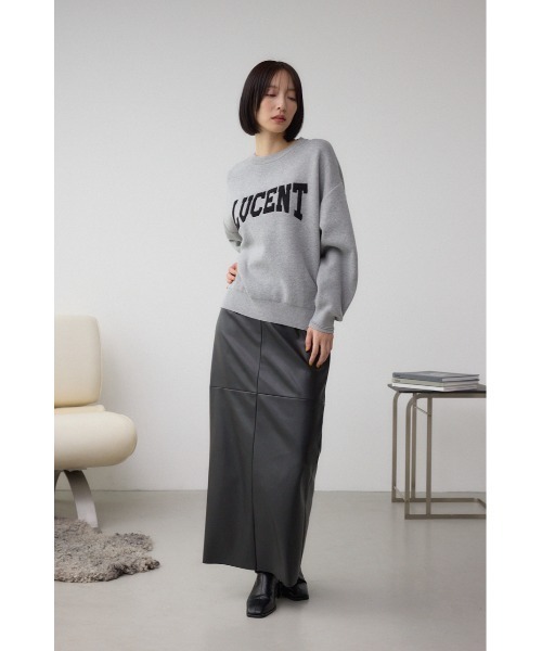 AZUL by moussy(アズールバイマウジー)の「ロゴ刺繍ニットトップス(ニット/セーター・レディース・ブラック/ライトイエロー/杢グレー・FREE)」の18枚目の写真