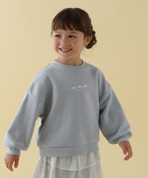 GLOBAL WORK（グローバルワーク）の「【シナモロール/ハンギョドン】アップリケスウェット/595485（スウェット・キッズ・ブルー系その他/ライトグリーン/ホワイト/チャコールグレー・100cm/120cm/110cm/150cm/140cm/160cm/130cm）」の4枚目の写真