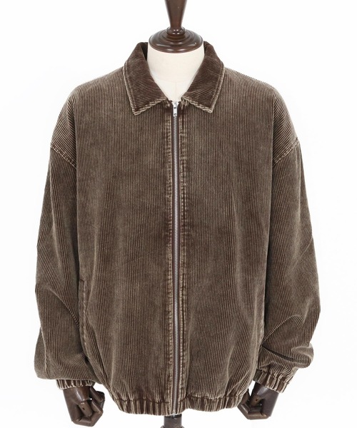 【新品】フェード加工コーデュロイZIPブルゾン セットアップ バルーン ブラウン mj11215-フェード加工コーデュロイZIPブルゾン（ブルゾン）｜CAMBIO