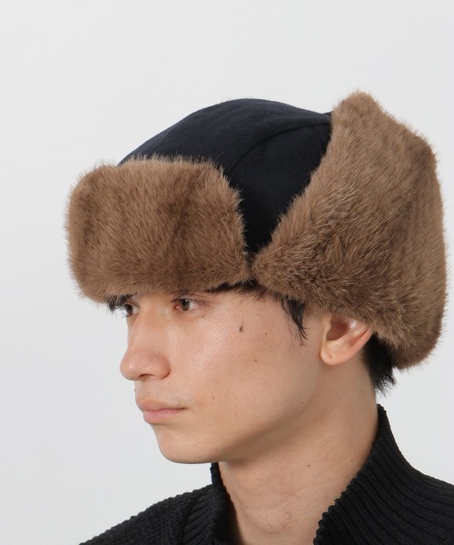 LAKOLE(ラコレ)の「フライトハット / 581013(ハット・メンズ・ネイビー/ブラウン/ブラック・9)」の1枚目の写真