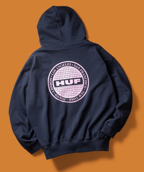 HUF（ハフ）の「MANHOLE FULL ZIP HOODIE（パーカー・メンズ・アッシュグレー/ブラック/ネイビー・S/M/L/XL/XXL）」の3枚目の写真