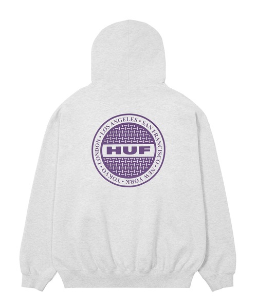 HUF（ハフ）の「MANHOLE FULL ZIP HOODIE（パーカー・メンズ・アッシュグレー/ブラック/ネイビー・S/M/L/XL/XXL）」の7枚目の写真