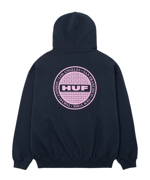 HUF（ハフ）の「MANHOLE FULL ZIP HOODIE（パーカー・メンズ・アッシュグレー/ブラック/ネイビー・S/M/L/XL/XXL）」の9枚目の写真