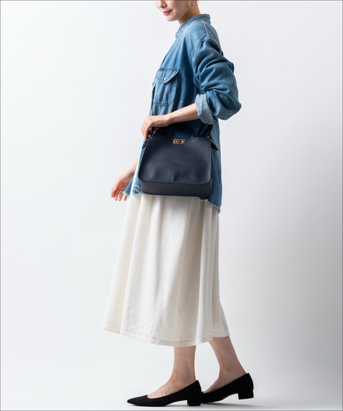 MURA(ムラ)の「Cantea(カンテア) PU(合成皮革) 2WAY ショルダーベルト付き ハンドバッグ(ショルダーバッグ・レディース・ダークブラウン/キャメル/ベージュ/ネイビー/グレー/ブラック・FREE)」の15枚目の写真