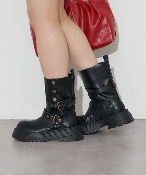 CIAOPANIC（チャオパニック）の「【neutral by ciaopanic】厚底ベルト付ブーツ（ブーツ・レディース・ブラック/ブラウン・36/37/38）」の5枚目の写真