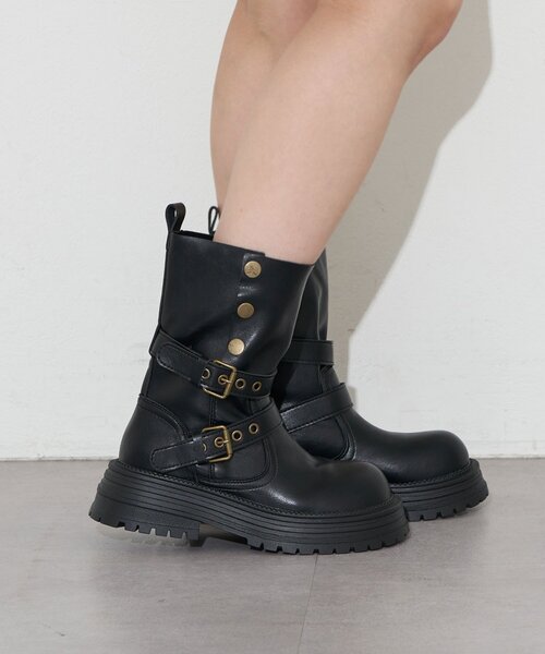 CIAOPANIC（チャオパニック）の「【neutral by ciaopanic】厚底ベルト付ブーツ（ブーツ・レディース・ブラック/ブラウン・36/37/38）」の6枚目の写真