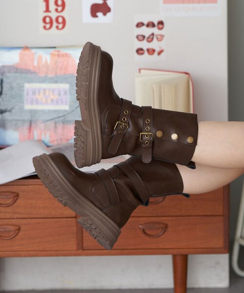 CIAOPANIC（チャオパニック）の「【neutral by ciaopanic】厚底ベルト付ブーツ（ブーツ・レディース・ブラック/ブラウン・36/37/38）」の8枚目の写真