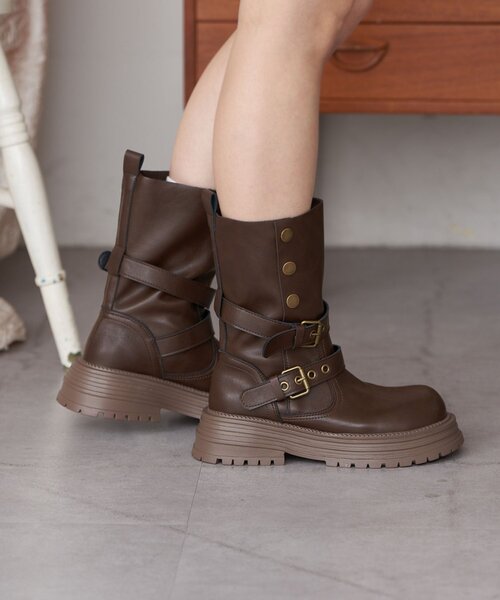 CIAOPANIC（チャオパニック）の「【neutral by ciaopanic】厚底ベルト付ブーツ（ブーツ・レディース・ブラック/ブラウン・36/37/38）」の11枚目の写真