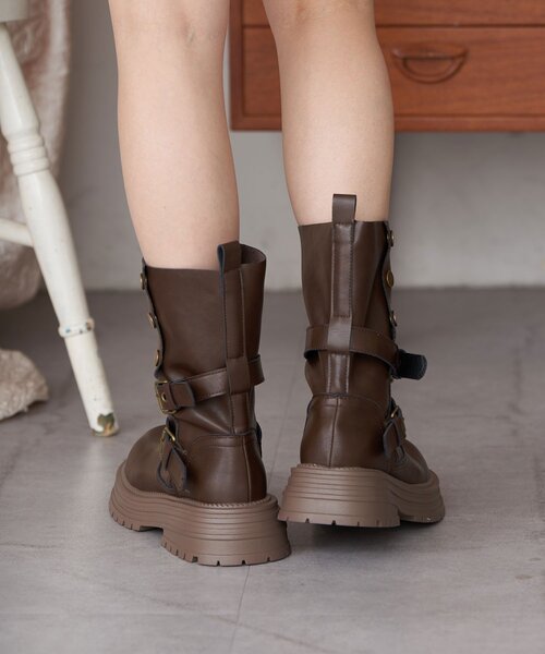 CIAOPANIC（チャオパニック）の「【neutral by ciaopanic】厚底ベルト付ブーツ（ブーツ・レディース・ブラック/ブラウン・36/37/38）」の12枚目の写真