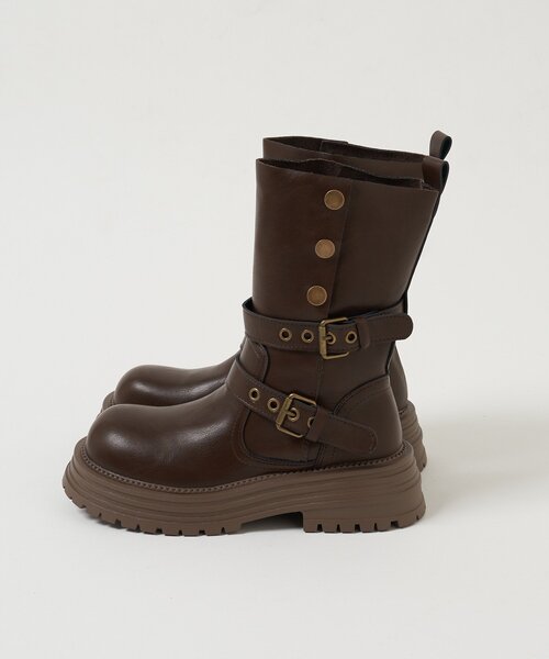 CIAOPANIC（チャオパニック）の「【neutral by ciaopanic】厚底ベルト付ブーツ（ブーツ・レディース・ブラック/ブラウン・36/37/38）」の16枚目の写真