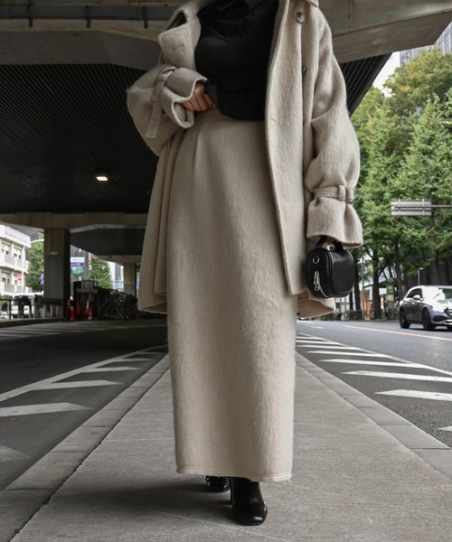 WILLFULLY(ウィルフリー)の「waist frill shaggy pencil SK(スカート・レディース・チャコール/ベージュ系その他/キャメル/ブラック・S/M)」の3枚目の写真