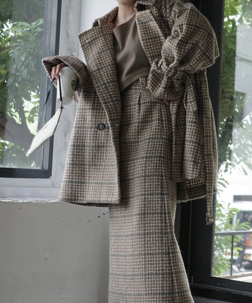 WILLFULLY(ウィルフリー)の「waist frill shaggy pencil SK(スカート・レディース・チャコール/ベージュ系その他/キャメル/ブラック・S/M)」の4枚目の写真