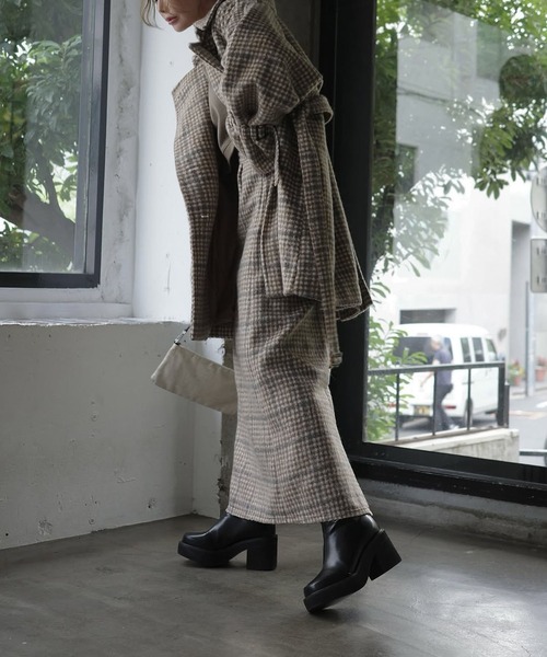 WILLFULLY(ウィルフリー)の「waist frill shaggy pencil SK(スカート・レディース・チャコール/ベージュ系その他/キャメル/ブラック・S/M)」の8枚目の写真