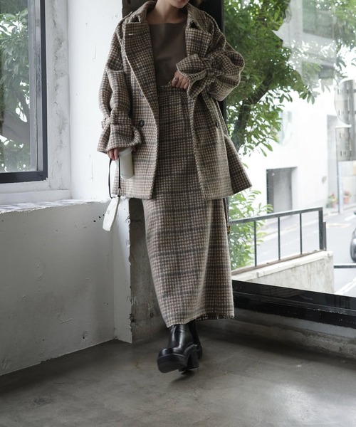 WILLFULLY(ウィルフリー)の「waist frill shaggy pencil SK(スカート・レディース・チャコール/ベージュ系その他/キャメル/ブラック・S/M)」の9枚目の写真