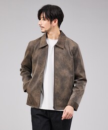 ABAHOUSE GRAY | 【ネオレザー】ヴィンテージライク ジップブルゾン(ブルゾン)