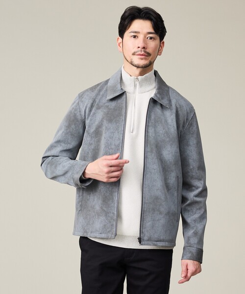 ABAHOUSE GRAY（アバハウスグレイ）の「【ネオレザー】ヴィンテージライク ジップブルゾン（ブルゾン・メンズ・ブラウン/グレー/ブラック・46/48/50）」の3枚目の写真