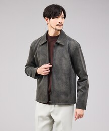 ABAHOUSE GRAY | 【ネオレザー】ヴィンテージライク ジップブルゾン(ブルゾン)