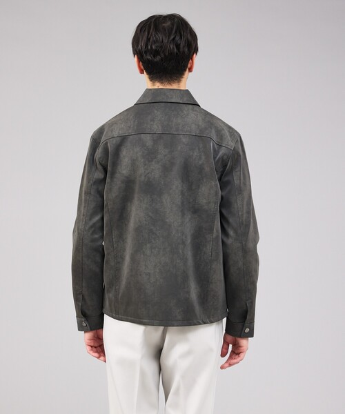 ABAHOUSE GRAY（アバハウスグレイ）の「【ネオレザー】ヴィンテージライク ジップブルゾン（ブルゾン・メンズ・ブラウン/グレー/ブラック・46/48/50）」の17枚目の写真