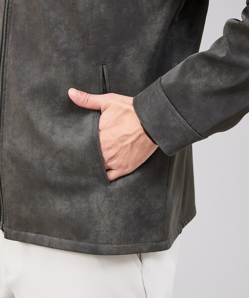 ABAHOUSE GRAY（アバハウスグレイ）の「【ネオレザー】ヴィンテージライク ジップブルゾン（ブルゾン・メンズ・ブラウン/グレー/ブラック・46/48/50）」の20枚目の写真